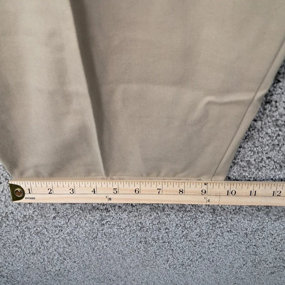 Lands End Mens 42 Traditional Fit Pleated Chino Pants Khaki Tan Cotton